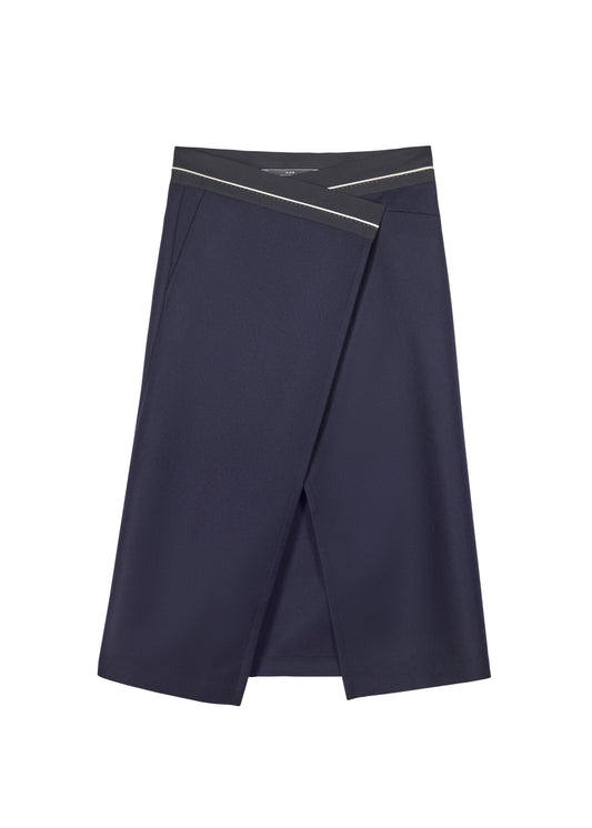 301 SKIRT WOOL WRAP-AROUND navy