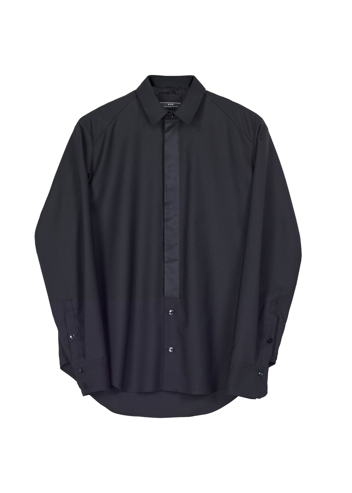 602.1 SHIRT TIE PLACKET WOOL black