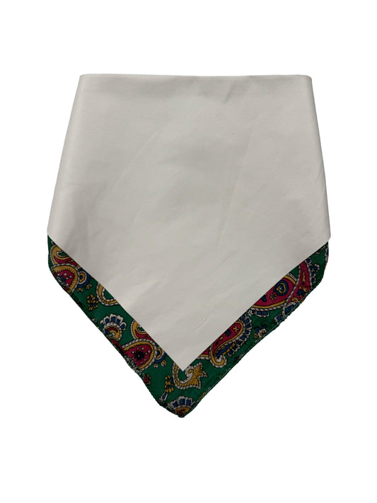 TRIANGLE LEATHER SCARF white - paisley green