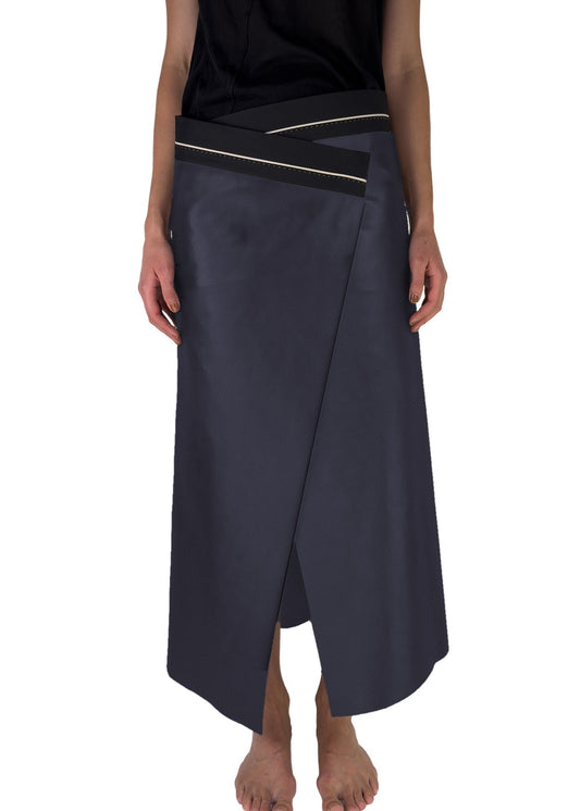 301 SKIRT WOOL WRAP-AROUND navy