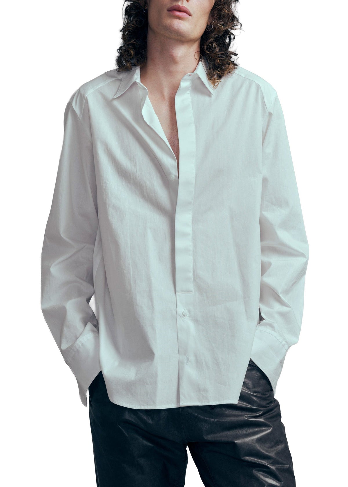 602.1 SHIRT TIE PLACKET COTTON white