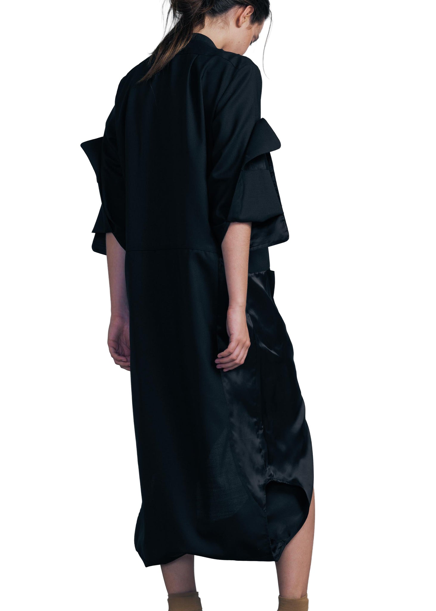 604.1 SHIRT DRESS 3IN1 MOTO WOOL/CUPRO black