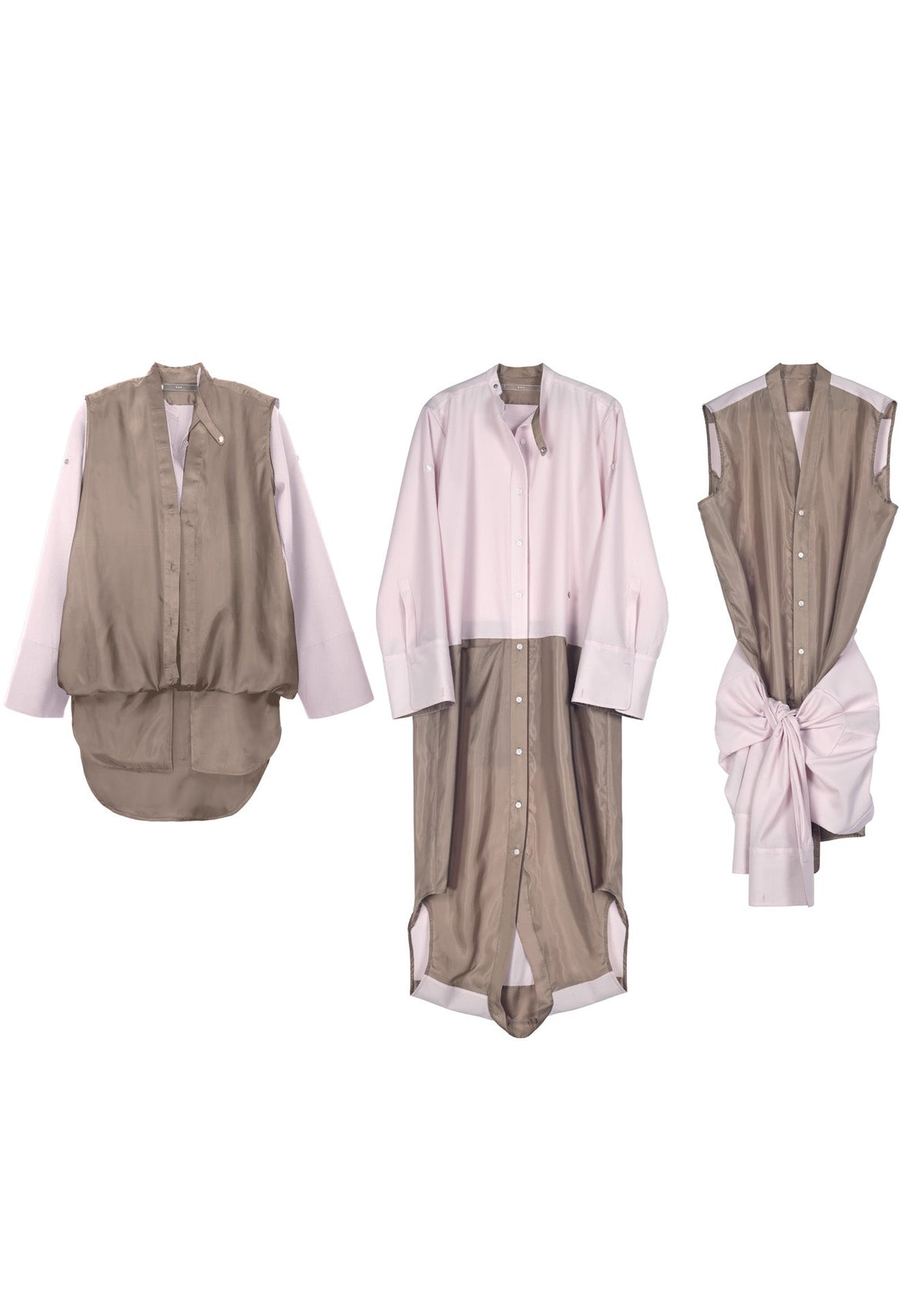 604.1 SHIRT DRESS 3IN1 MOTO WOOL/CUPRO palerose/cognac