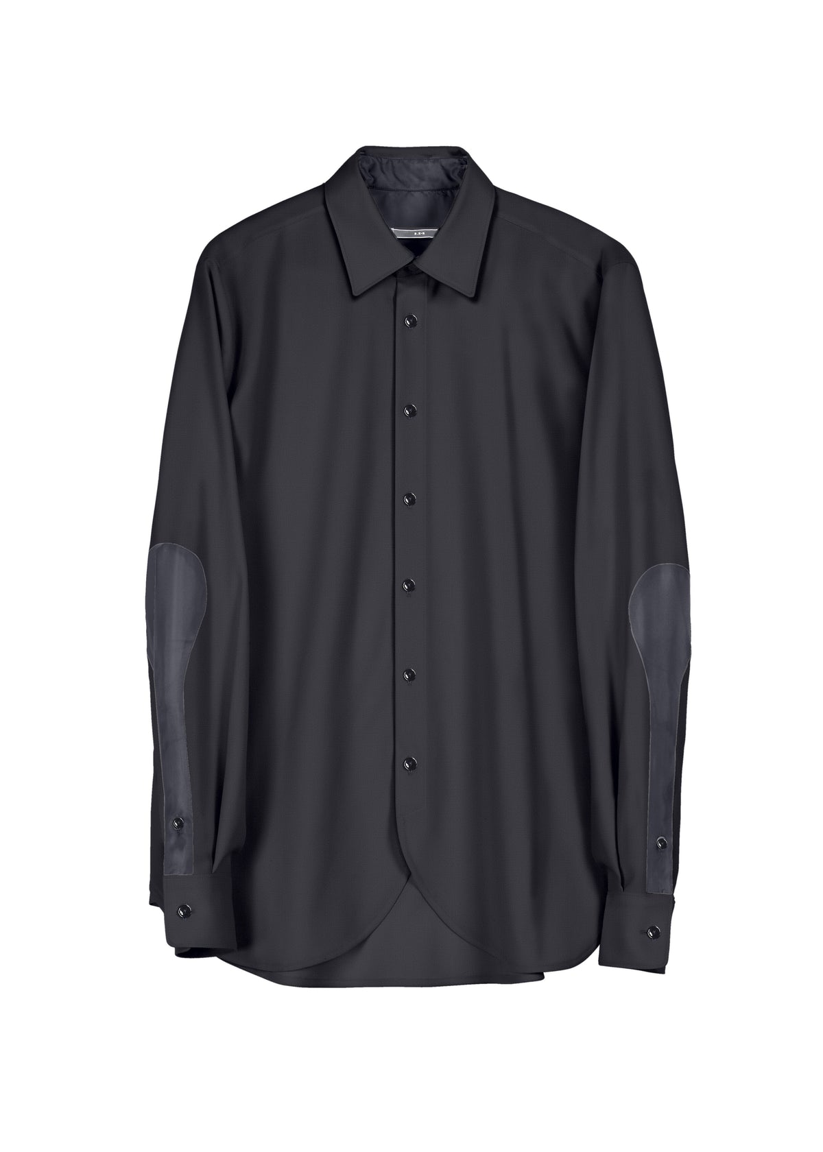 601.1 SHIRT CURVED FRONT WOOL black