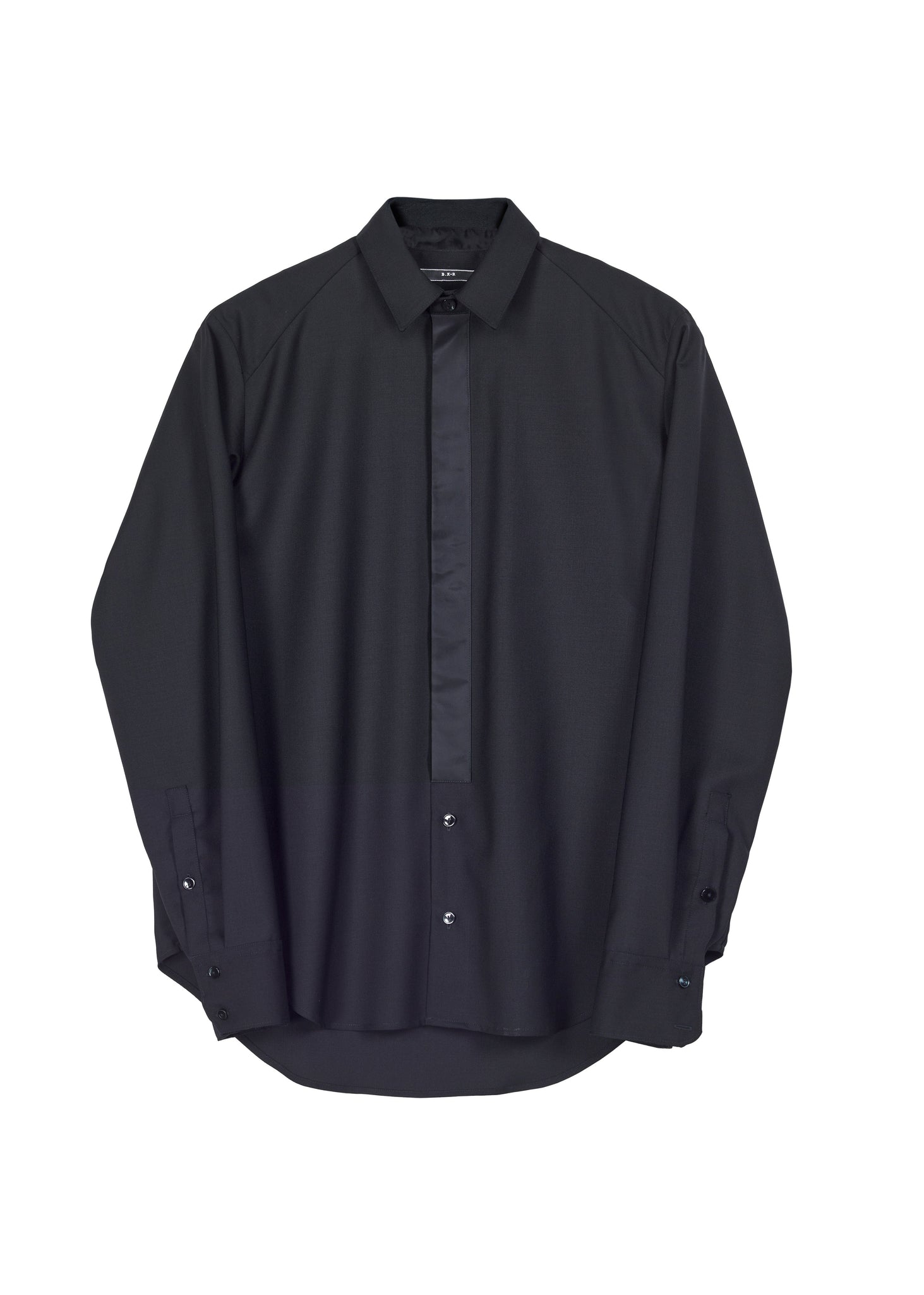 602.1 SHIRT TIE PLACKET WOOL black