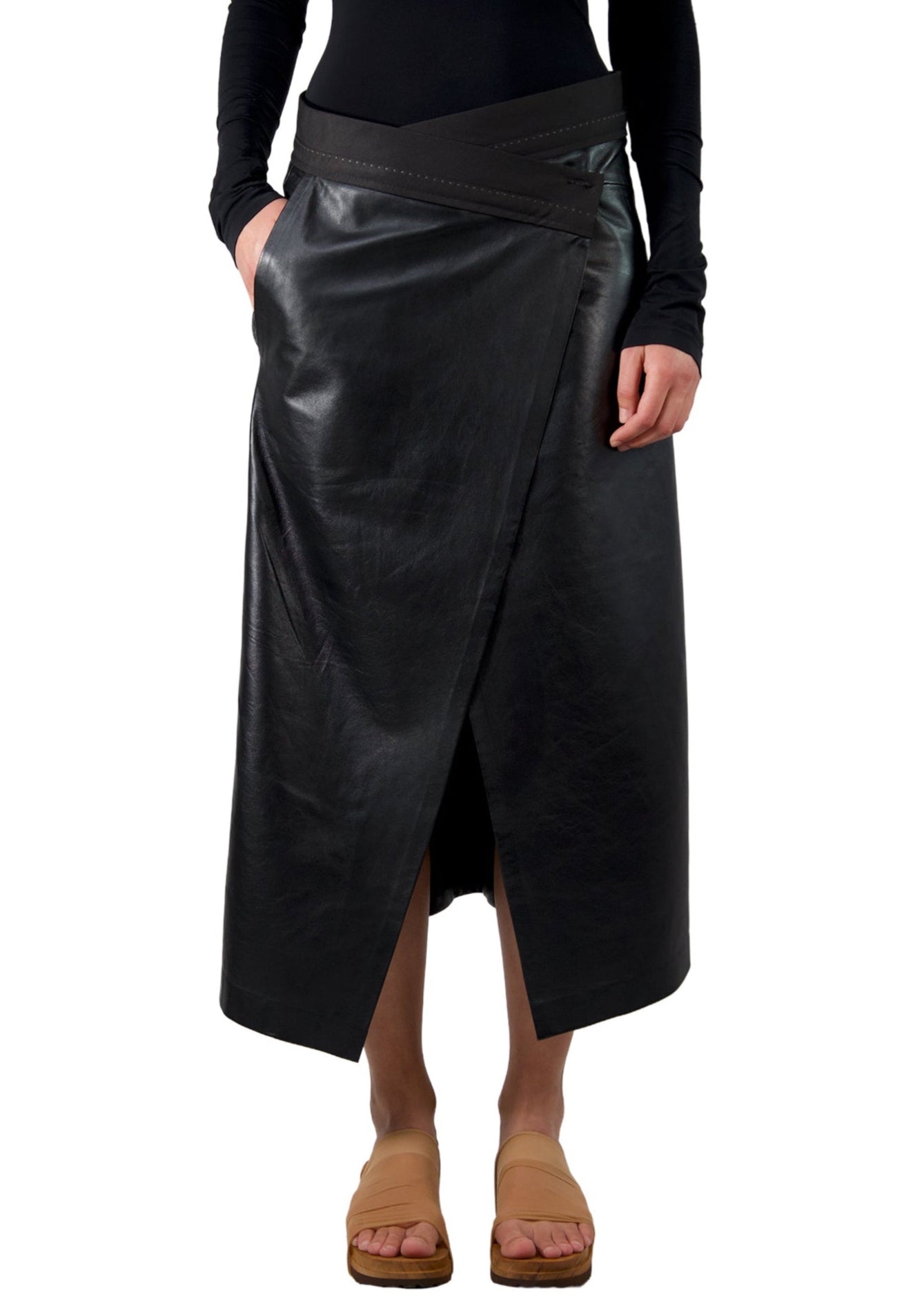 301 SKIRT LEATHER WRAP-AROUND