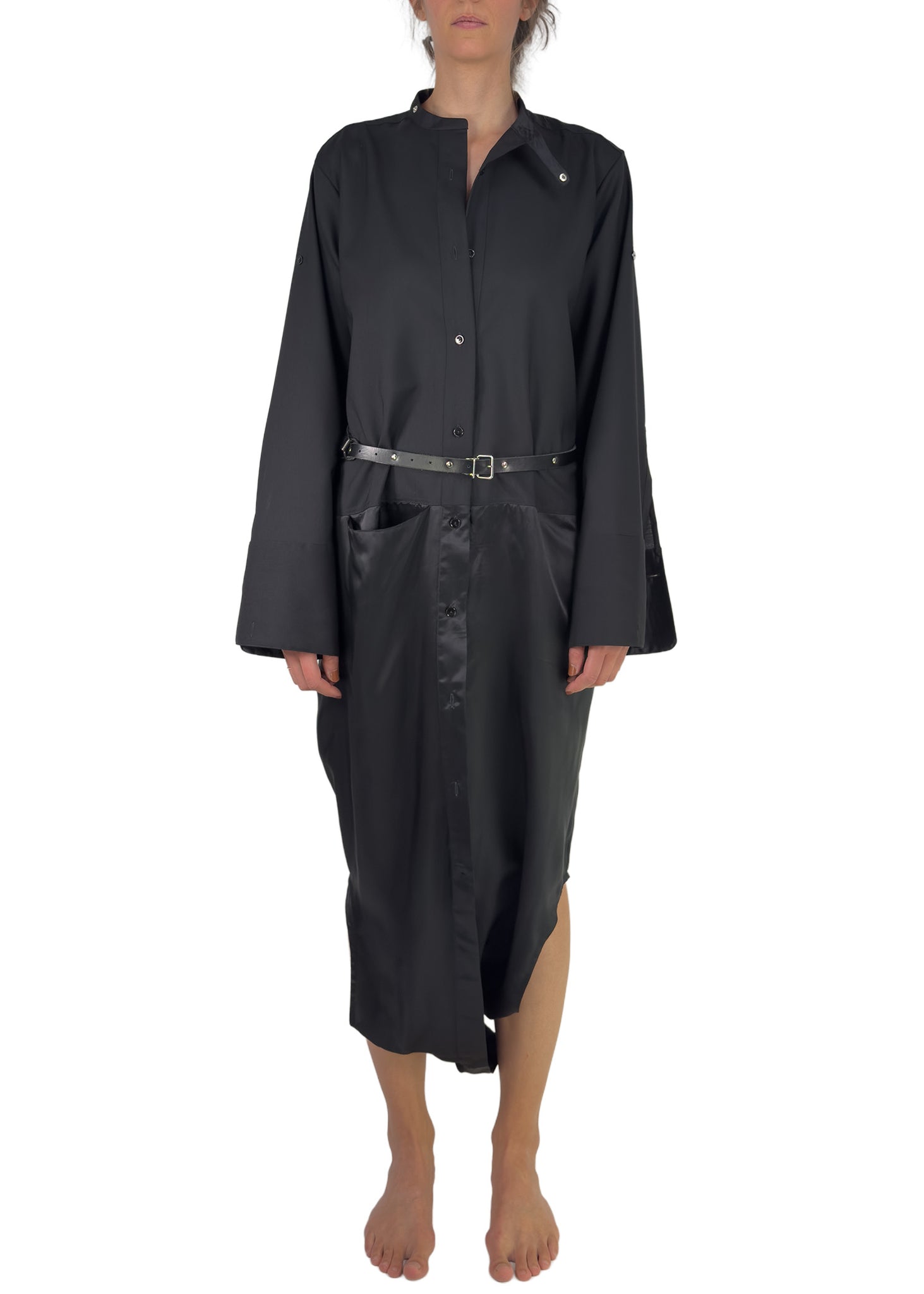 604.1 SHIRT DRESS 3IN1 MOTO WOOL/CUPRO black