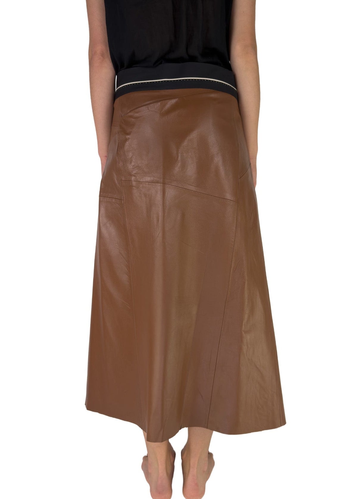 301 SKIRT LEATHER WRAP-AROUND cognac