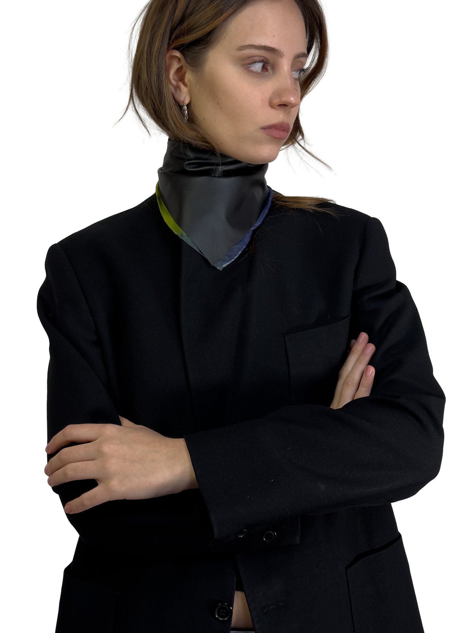 TRIANGLE LEATHER SCARF