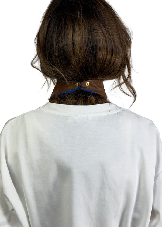 TRIANGLE LEATHER SCARF