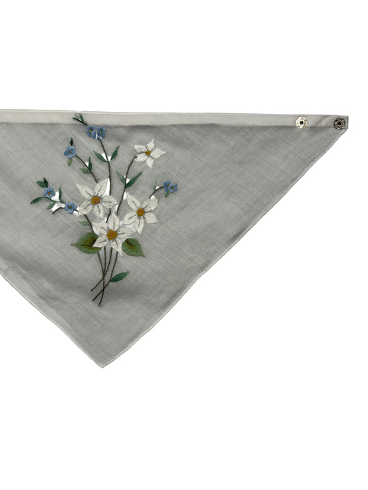 TRIANGLE LEATHER SCARF White edelweiss