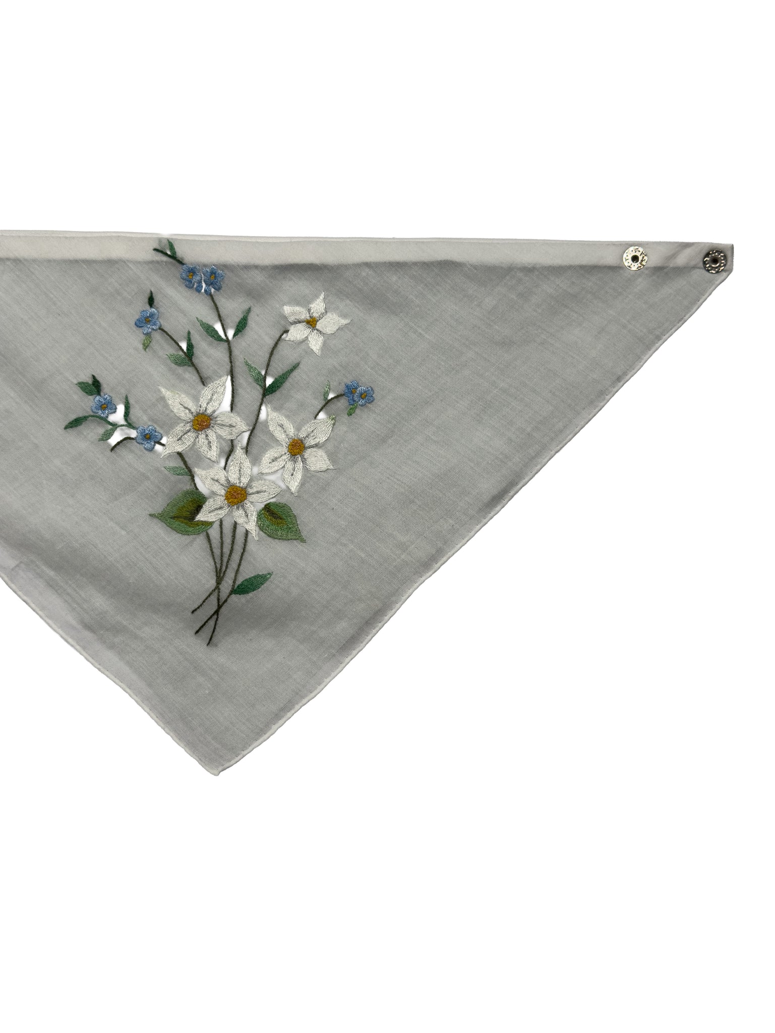 TRIANGLE LEATHER SCARF White edelweiss